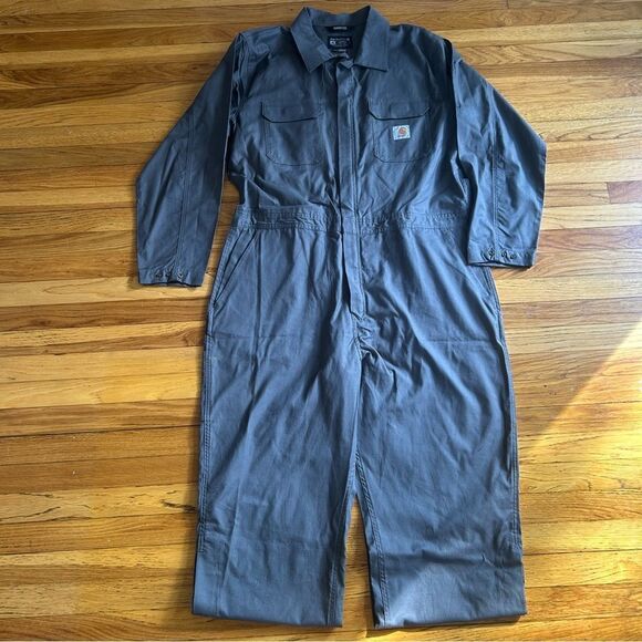 CARHARTT Coveralls Rugged Flex Canvas Loose Fit Durable Gray Size 2XL - Picture 1 of 5